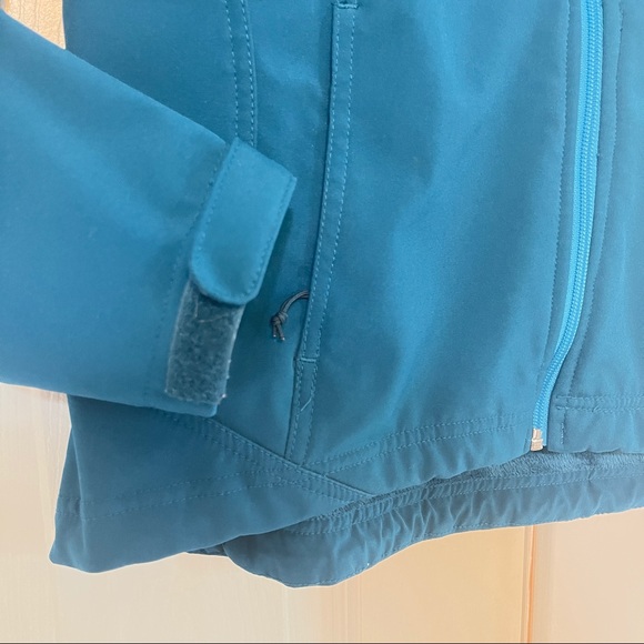 DOUBLE DIAMOND teal softshell fleece lined full zip jacket Small - Picture 2 of 9